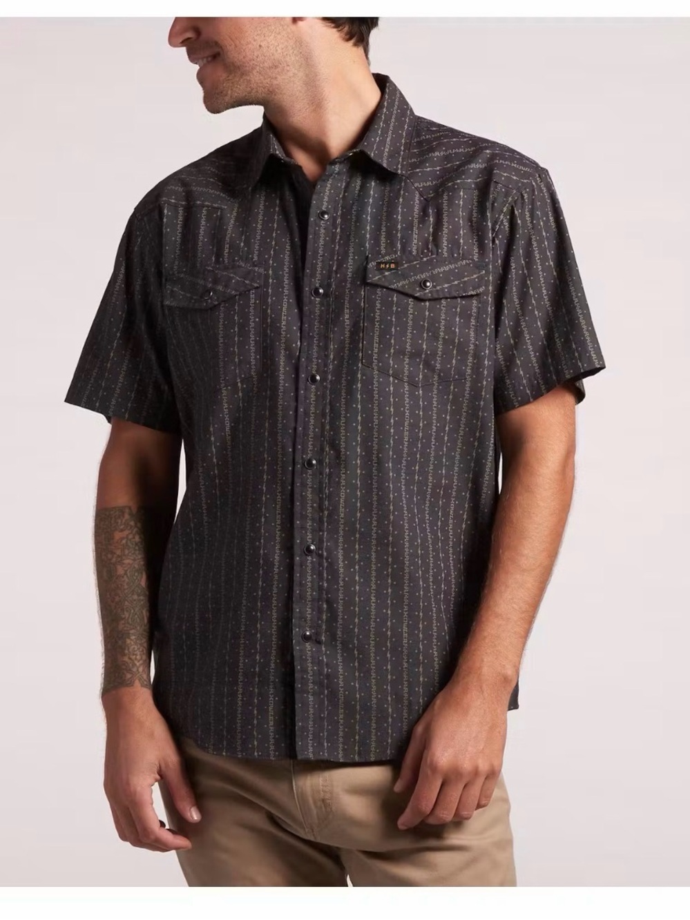 Howler Brothers H Bar B Snapshirt Tepozteco Stripe Antique Black Large